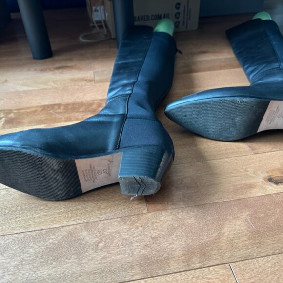 Bared footwear black over knee leather boots EU 40 - Picture 5 of 6